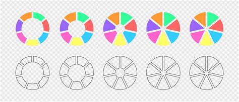 Rosquinha Gr Ficos Dividido Dentro Multicolorido E Gr Fico Segmentos