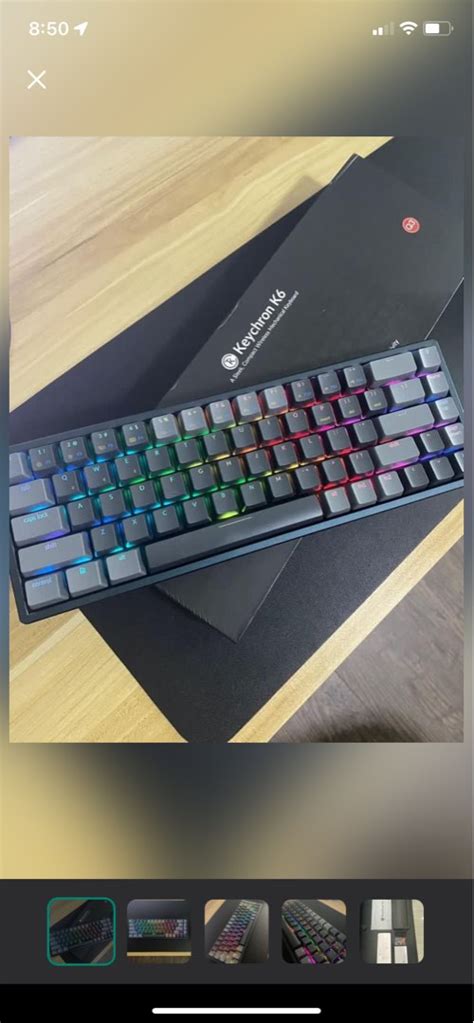 Keychron K6 Non Hot Swappable Wireless Mechanical Keyboard RGB Backlight Aluminum Brown Switch
