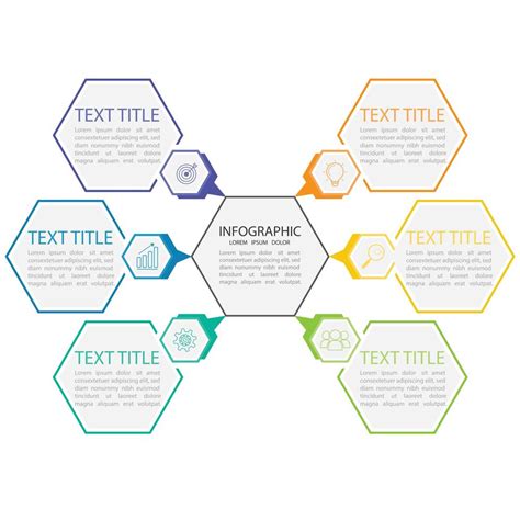 Colorful Connected Hexagon Infographic Vector Art At Vecteezy