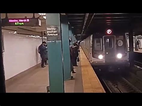 MTA NYCT R160 F Train Arrives Metropolitan Avenue Lorimer Street Via