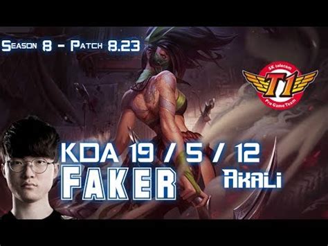 SKT T1 Faker AKALI Vs GALIO Mid Patch 8 23 KR Ranked YouTube