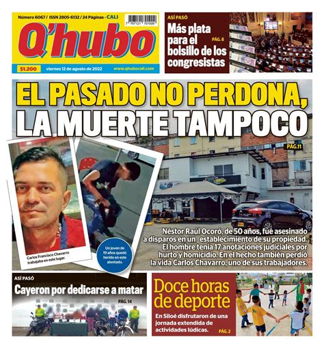 Qhubo Cali On Twitter Portadaqhubocali Estas Son Nuestras Portadas