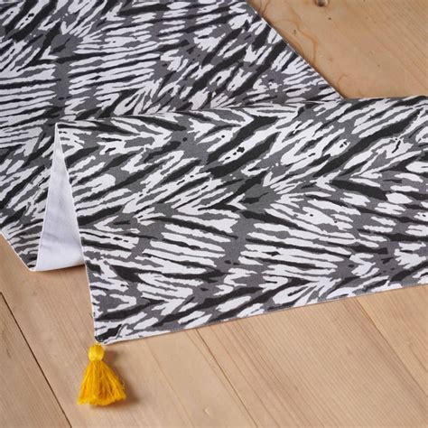 Gray Chevron Table Runner Etsy