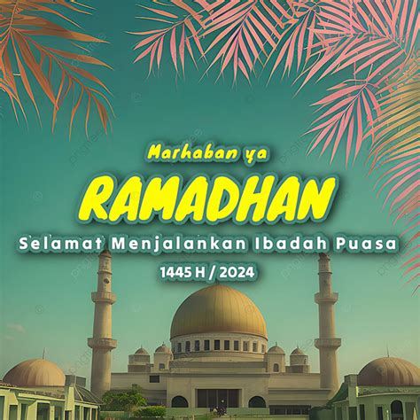 Mosque With Marhaban Ya Ramadhan H Background Ramadan