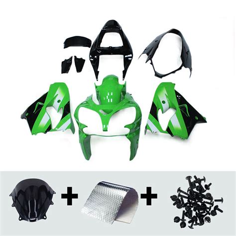 Abs Injection Fairing Kit For Kawasaki Ninja Zx R Green Black