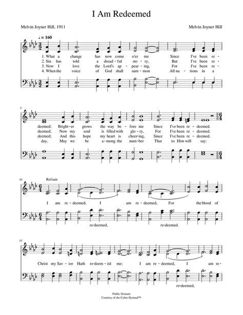 I am redeemed (hill) - Melvin J. Hill Sheet music for Piano (Piano Duo ...