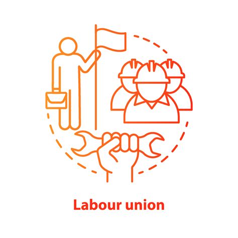 Labour Union Red Concept Icon Employee Right Protection Idea Thin Line