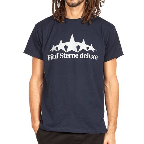 Fünf Sterne Deluxe Logo T Shirt Navy Silver HHV