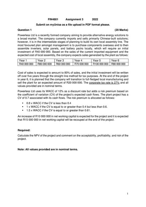 Assignment 3 2022 V2 2 1 Fin4801 Assignment 3 2022 Submit On Myunisa