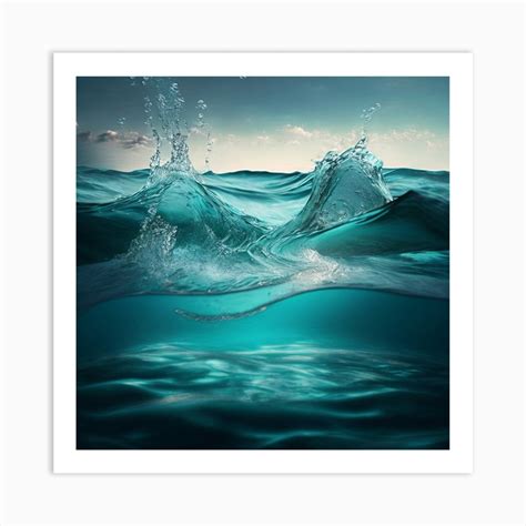 Water Splash Art Print by DIGITAL_AI - Fy