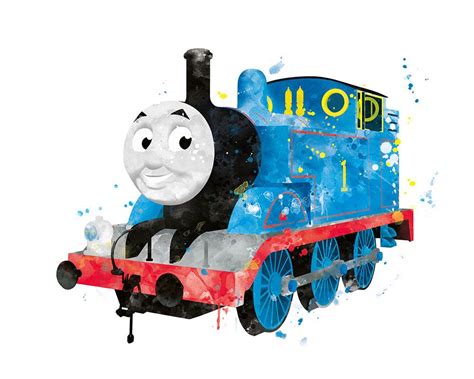 Thomas The Train Thomas Art Print Watercolor Train Party Thomas