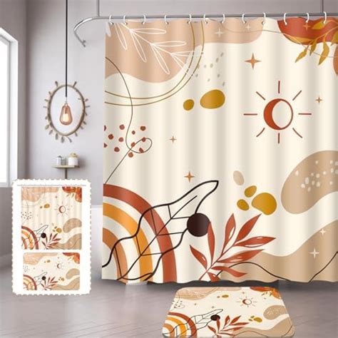 Lutto Boho Shower Curtain For Bathroom Boho Mid Century