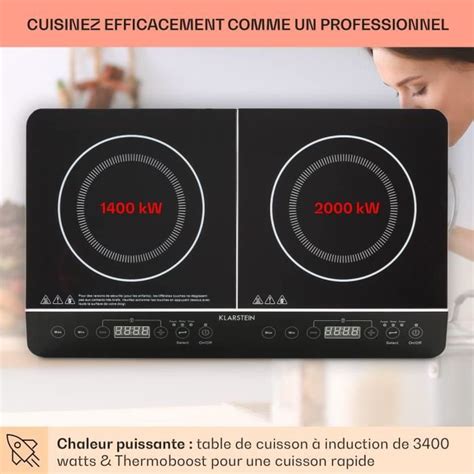 Ehskzjh 3400W Plaque De Cuisson Electrique À Induction 2 Feux