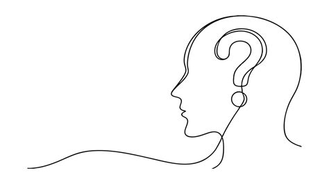 human brain thinking question mark concept illustration design