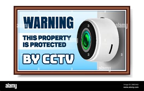 Cctv Camera On Warning Nameplate Poster Vector Stock Vector Image & Art ...