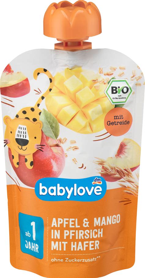 Babylove Quetschbeutel Apfel Mango In Pfirsich Mit Hafer 100 G Dm