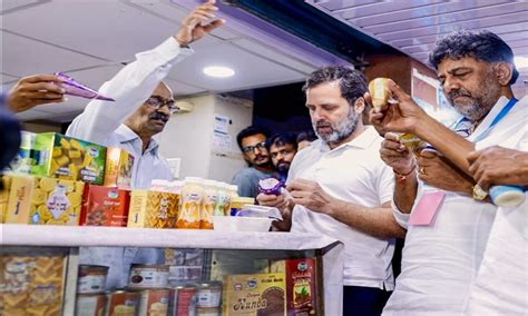 Rahul Gandhi Relishes Nandini Ice Cream In Bengaluru Amid Row Over Amul