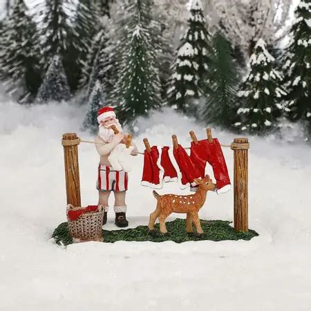 Luville Sledgeholm Laundry Santa Christmas Village Lemax