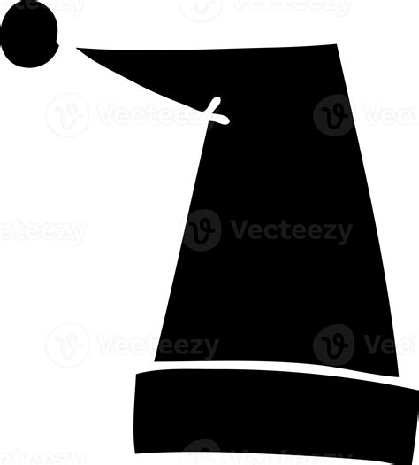 Line Drawing Cartoon Elf Hat Solid Black Icon 45452426 Png