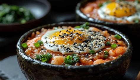 Premium Photo Bibimbap Korean Mixed Rice With Meat And Assorted