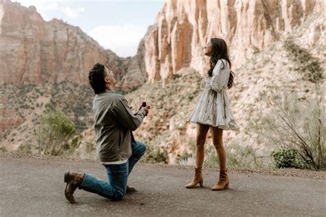 Surprise Proposal at Zion National Park | Katelyn Faye Photography