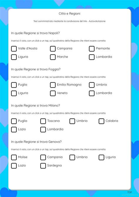 Citta E Regioni Scheda Interattiva Topworksheets