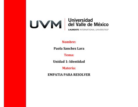 A Psl Uvm Actividad Empatia Para Resolver De La Universidad Del