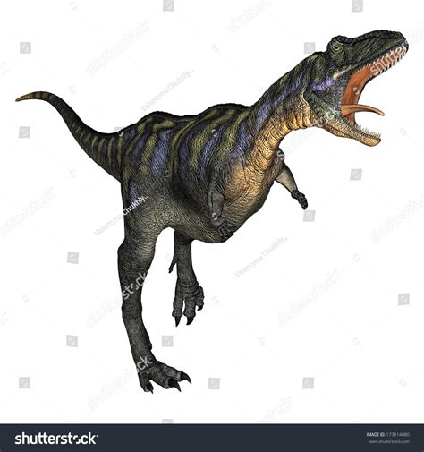 D Digital Render Running Dinosaur Aucasaurus Stock Illustration