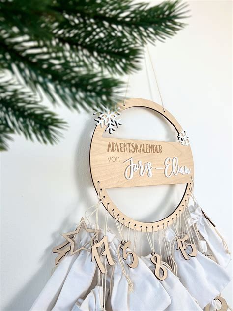 Adventskalender Aus Holz Rund Adventskalender Personalisiert Mit Name