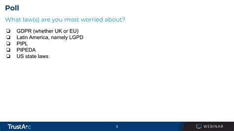 Trustarc Webinar Global Privacy Laws Ppt