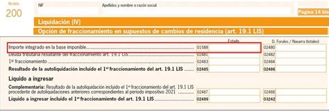 Casilla 1588 Modelo 200 Importe Integrado En La