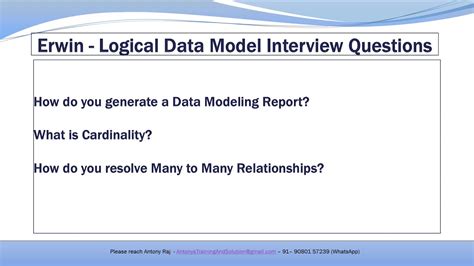 Erwin Data Modeling Interview Questions Part 1 Youtube