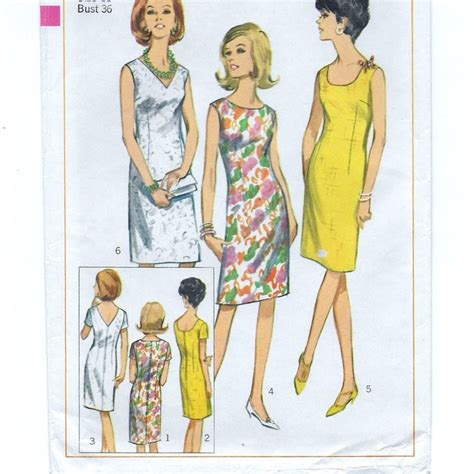 A Round Scoop And V Neckline Sleeveless And Short Sleeve Slim Etsy Dress Sewing Patterns For