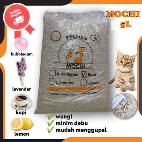 Liter Pasir Kucing Gumpal Wangi Mochi Cat Litter Kualitas Premium