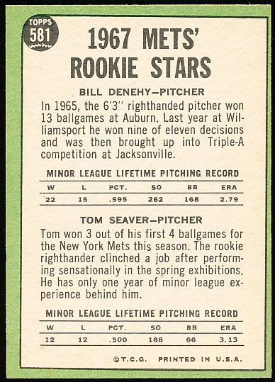 Lot Detail Topps Bb Tom Seaver Rookie