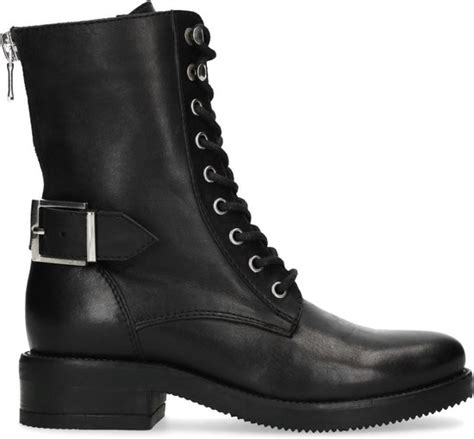 Sacha Dames Zwarte Biker Boots Met Gesp Maat Bol