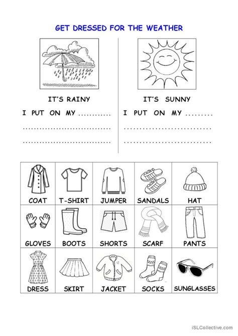 Weather And Clothes Worksheet