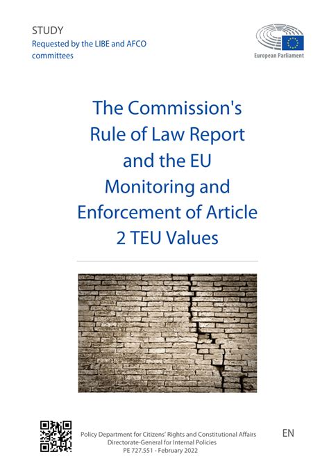 Pdf The Commissions Rule Of Law Report And The Eu Monitoring And