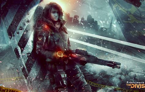 Wallpaper Winter Girl Art Shotgun Ubisoft Tom Clancy S The