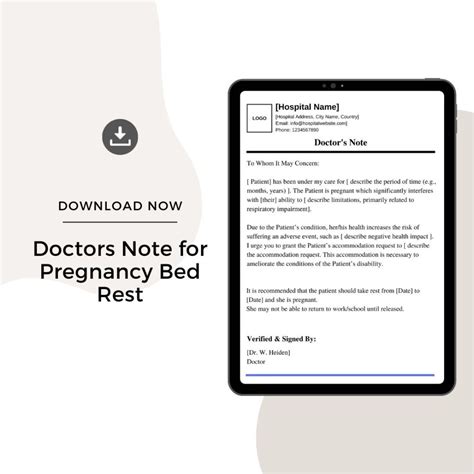 Doctors Note For Pregnancy Bed Rest Template Printable In Pdf