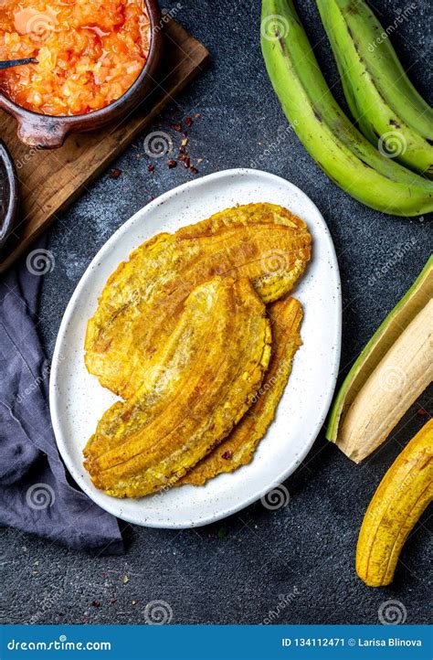 Alimento Centro Americano Caraibico Colombiano Patacon O Banana Verde