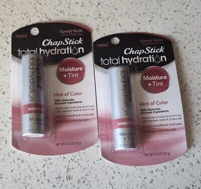 2x Chapstick Total Hydration Moisture Tint Lip Balm Sunset Nude New