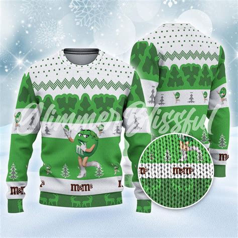 Mnm Green Ugly Sweater Pine Forest Pattern Mnm Characters - Etsy