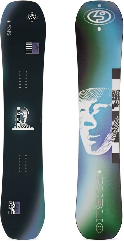 Biax Fiberglass Coated Wood Snowboard In Navy Graphics In White Green