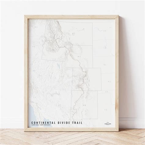 Continental Divide Trail Map Continental Divide Trail Hiking Gift