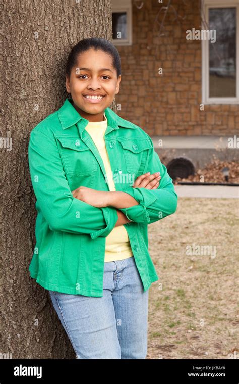 Happy African American Young Girl Stock Photo Alamy