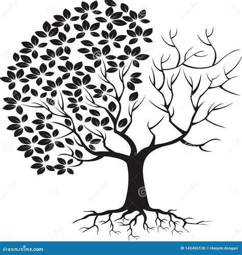 Half Dead Tree Stock Illustrations Half Dead Tree Stock