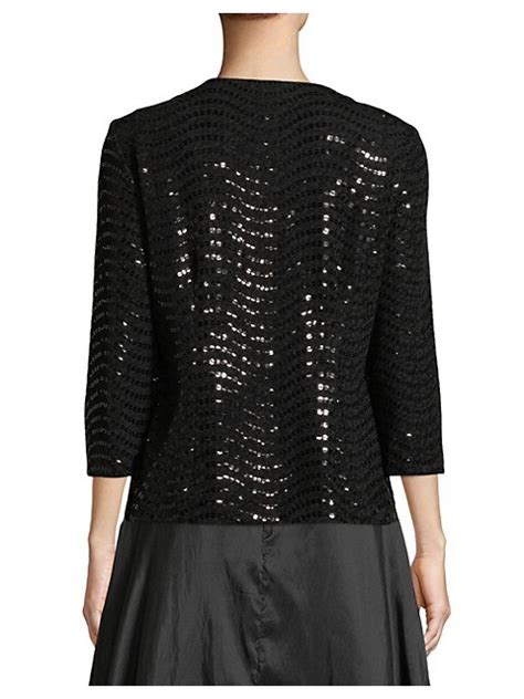 Two Piece Sequin Top And Jacket Set Black Hi Res