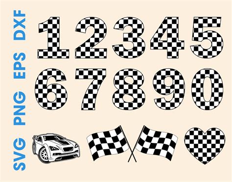 Race Car Numbers Svg