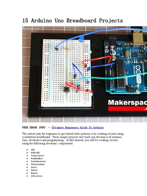 15 Arduino Uno Breadboard Projects | PDF | Arduino | Rgb Color Model